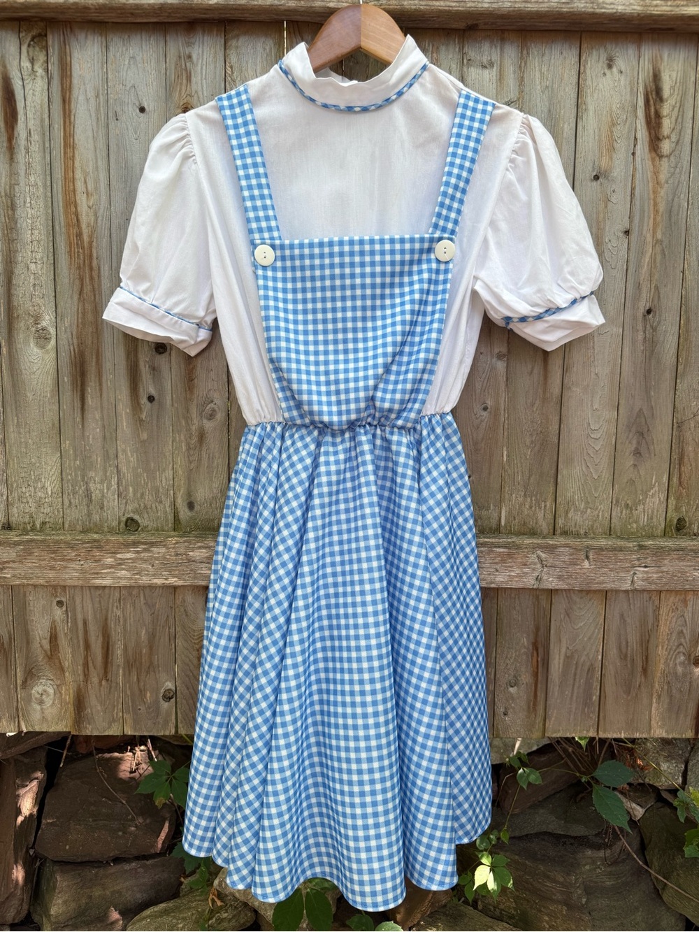 Adults Wizard of Oz Dorthy Dress Costume Blue Gingham Pinafore Dress Halloween